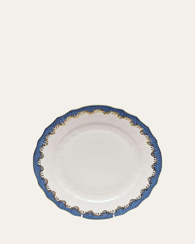 Blue Fish Scale Dinner Plate